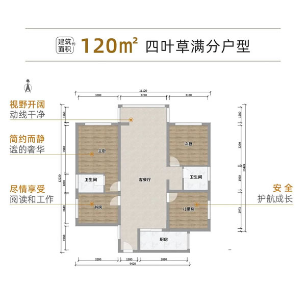 轩尼斯门窗·户型解析 | 四叶草满分户型，方寸间的精致生活